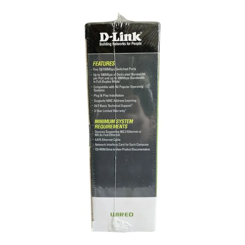 NEW Sealed! D-Link DES-1105 5-Port 10/100 Desktop Network Switch
